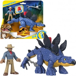 imaginext jurassic world stegosaurus i dr. grant – akcijski set figurica