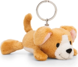 NICI Keychain Brown Dog Lying Down Green