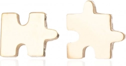 Pozlaćene čelične naušnice Puzzle