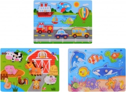 Drvene puzzle s gumbićem za najmlađe