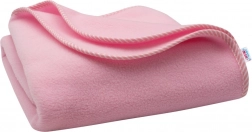 Dječja flis deka NEW BABY ružičasta, pruge 100 × 75 cm