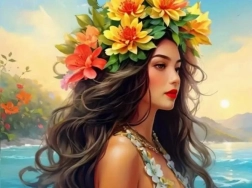 Dijamantno slikanje djevojka uz more 30 × 40 cm