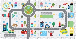 Pjenaste puzzle ceste 8 kom