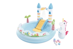 Napuhavajući igraći centar Jednorogov dvorac sa sklizavkom i vodenom prskalicom