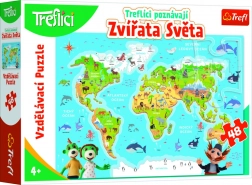 Puzzle Treflíci Upoznaju Životinje Svijeta 48 Dijelova