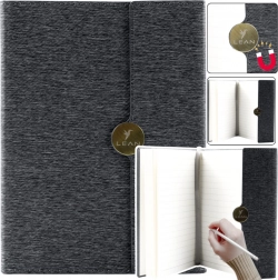 crna uredska bilježnica na magnet A5 s linijama