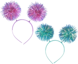 Party obruč za kosu sa sjajnim pom-pom kuglicama