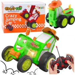 Daljinski upravljani skačući traktor zeleni