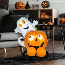 Halloweenski ukras od balona s bundevom