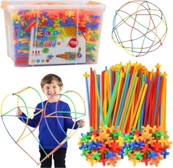 Konstrukcijski komplet slamki STRAWS, 1000 dijelova u koferu