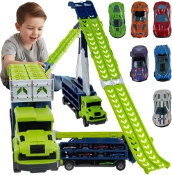 Kamion sa toboganom i 6 metalnih autića