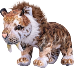 Plush saber-toothed tiger 40 cm – realistic standing toy