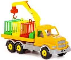 Dump Truck with Tipping Crane and Animal Transport 47 cm