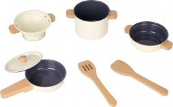 Set dječjeg metalnog posuđa, 7 dijelova, bijela izvedba