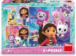 Dječje puzzle Gabinin čarobni domek: Proslava 3x55 dijelova