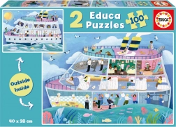 Educa puzzle Outside, Inside – izletnički brod 2×100 dijelova
