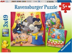Ravensburger puzzle životinje na pozornici 3x49 komada
