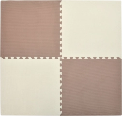Pjenasta podloga HUMBI 120 × 120 cm – velike vodootporne puzzle, sigurne za djecu, krem i bakrena, 4 kom
