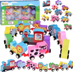 Drveni šareni vlak s životinjicama