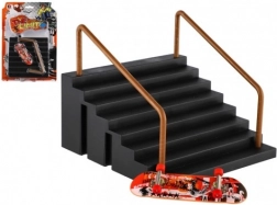 Prstni skateboard sa stepenicama i rukohvatom 9 cm