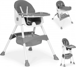 Dječja hranilica s pladnjem i košarom, 5-točkasti pojas, ECOTOYS – Siva