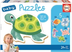 Educa baby puzzle vodene životinje 5u1 (3–5 dijelova)