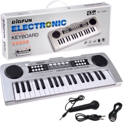 Mini klavijature s 37 tipki s pjevačkim mikrofonom – srebrne