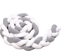 Pletena zaštitna pletenica 180 cm bijela + siva