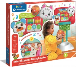 Interaktivna košarkaška košara za djecu s mačićem i medvjedićem CLEMENTONI (poljski jezik)
