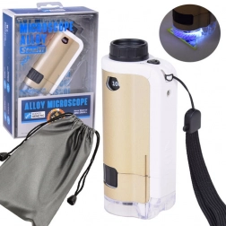 Džepni metalni mikroskop za djecu 100x–250x s LED-om