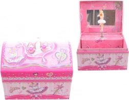 Ružičasta glazbena kutija za nakit s balerinom