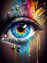 dijamantno slikanje šareno oko 30 × 40 cm