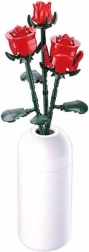 Sluban crvena ruža u vazi – građevni set Flowers