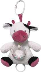 Glazbena kravica bijelo-bordo 18 cm