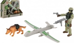 Vojni set za igru s dronom, vojnikom i psom