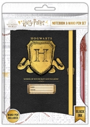 Harry Potter – bilježnica s grbom Hogwarts A5 i olovka u obliku štapića