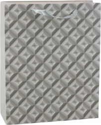 Poklon-vrećica s 3D geometrijskim efektom siva 32 x 26 x 10,5 cm
