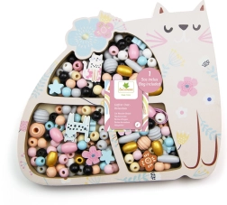 Drvene pastelnim perle u obliku mačke