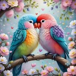 Dijamantna mozaika - Šarene ptice