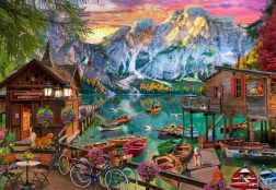 Puzzle Jezero Braies, Italija 1000 dijelova