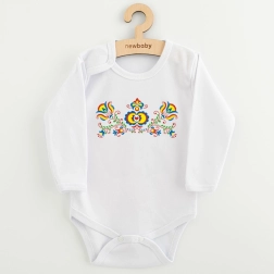 Dječji body s otiskom folklornog uzorka – NEW BABY, veličina 74 (6–9 mjeseci)