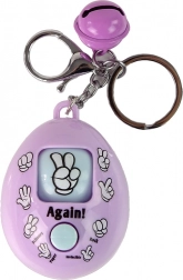 Ljubičasti privjesak za ključeve s igrom kamen, škare, papir