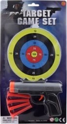 Pištolj s gumicama na usisnu čašicu i metom