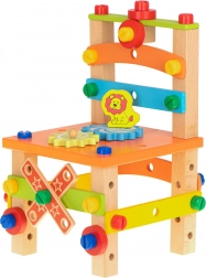 Drvena građevna set-konstrukcija – radionička stoličica 49 dijelova