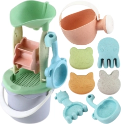 Woopie Green set za pijesak s vjetrenim mlinom, 9 dijelova, biorazgradiv materijal