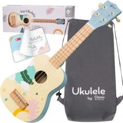 drveno ukulele za djecu plavo Classic World