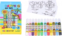 Glitter boje za staklo 11+1, 10 ml