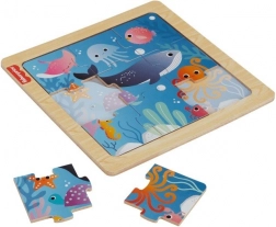 Drvene puzzle Fisher-Price – ocean, 9 dijelova