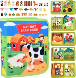 Filcana senzorna quiet book farma s elementima na čičak