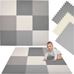 Humbi pjenasta puzzle podloga XXL 180 × 180 cm sivo-krem